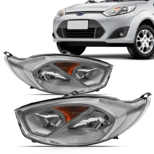 Farol Cromado Ford Fiesta 2011 2012 2013 2014
