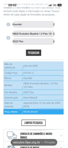 Hyundai HB20 Evolution 1.0 Flex 12V MEC 2022