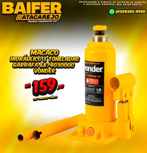 Macaco Hidráulico Garrafa 3 Toneladas Vonder
