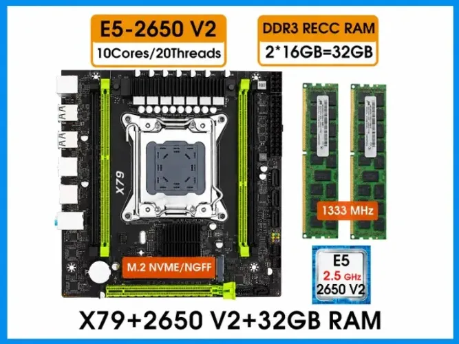 KIT XEON E5 2650 V2 + 32GB RAM DDR3 + X79 - USADO