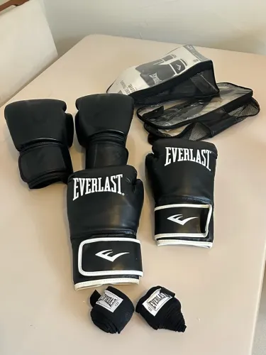 Luvas de Boxe Everlast e Vollo + Bandagens - Kit ou Separado