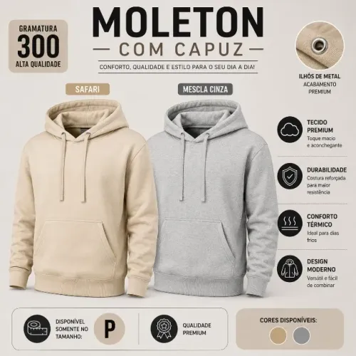 Moletom Canguru Adulto Gramatura 300 Ultimas Peças