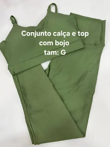Conjunto fitness calça e top com bojo