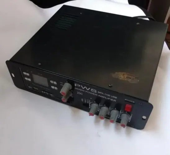 Amplificador Potência Pws Mpa 1100 Usb Usado  Display digital  não  acende