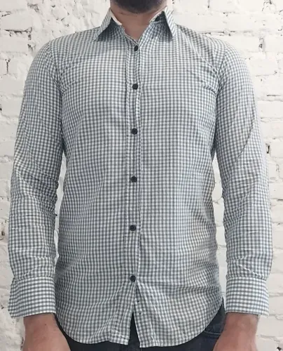 Camisa Slim Masculina Xadrez Vichy Tam 01