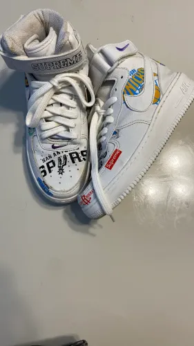 Tênis Nike Air Force 1 Mid x Supreme x NBA white