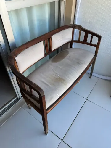 Banco Namoradeira em Madeira Maciça - Para Restauração - 108 cm