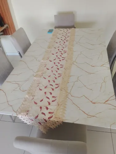 Mesa de jantar vidro 6 cadeiras