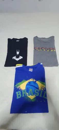 3 camisetas P e M diversas