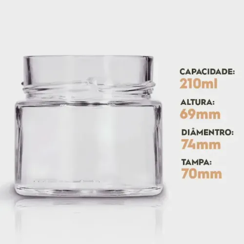 POTES DE VIDRO PIANEZZA 210ML SEM TAMPA