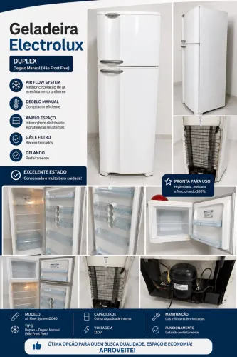 GELADEIRA ELECTROLUX DUPLEX - EXCELENTE ESTADO