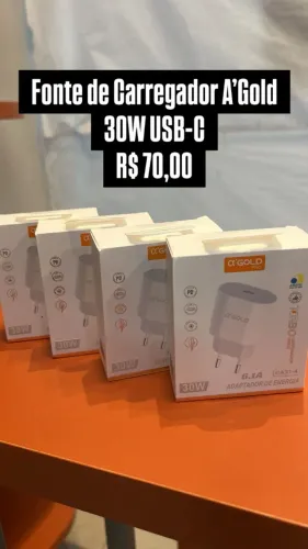 Fonte de carregador A´GOLD Usb-C - Loja Fisica
