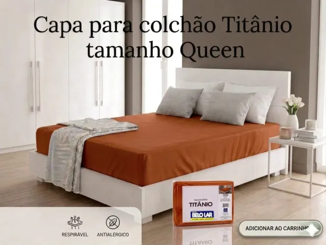 Capa para colchão Queen cor terracota