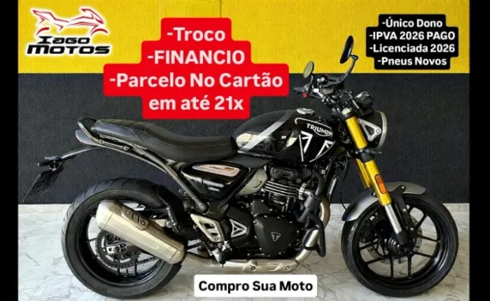 Triumph Speed 400 ABS 2024, Impecável, fan bros fazer twister 150 160 250 300 cb xre bmw