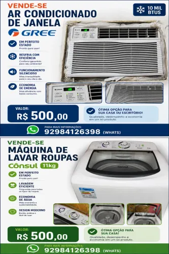 AR CONDICIONADO E MÁQUINA DE LAVAR