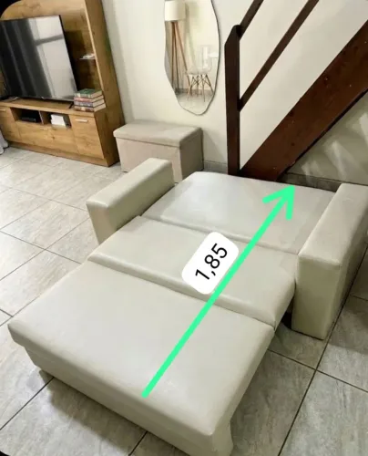 Sofá cama 2 lugares Couro sintético 