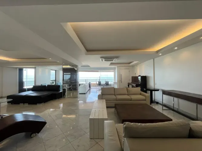 Alugo apartamento, alto padrão, mobiliado, fino acabamento, vista mar, na Península.