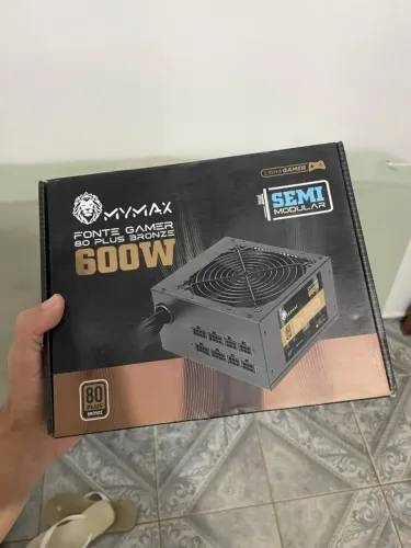 Fonte ATX Mymax 600W Semi Modular 80 Plus Bronze PFC Ativo Preto