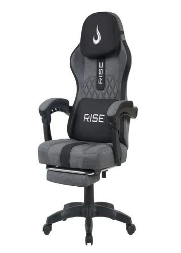 Cadeira Gamer Rise Mode Z11, Ângulo Ajustável, Tecido, Cinza e Preto - RM-CG-Z11-GB