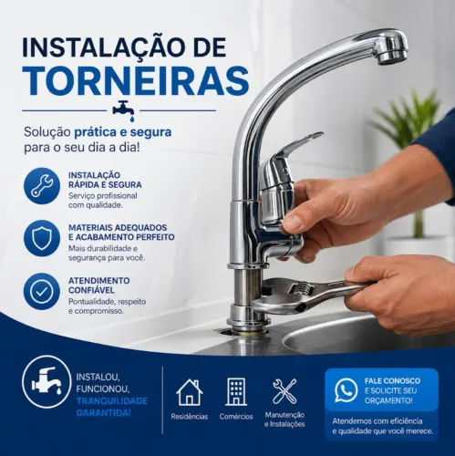 Instalações hidráulicas de torneiras