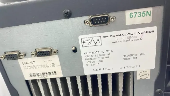 NO-BREAK INDUSTRIAL CM COMANDOS LINEARES SOLUTION S1 - 7,5 kVA