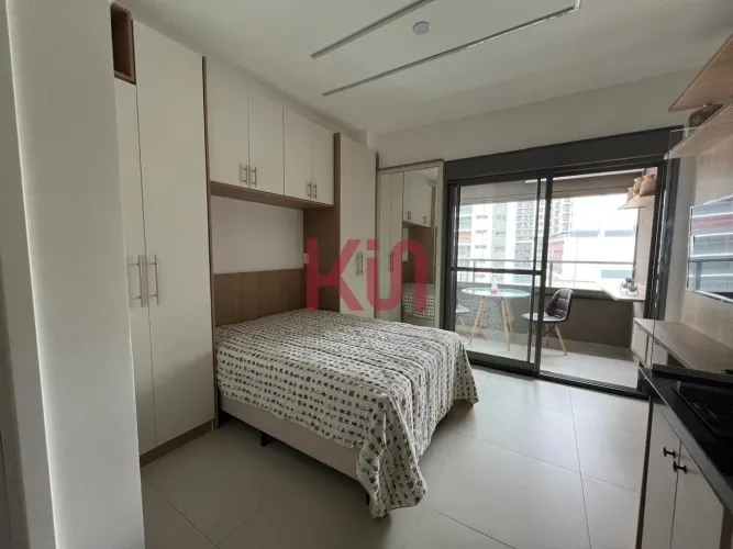 Studio mobiliado na Vila Clementino: 1 quarto, 1 sala, 1 banheiro e varanda - Conforto e p