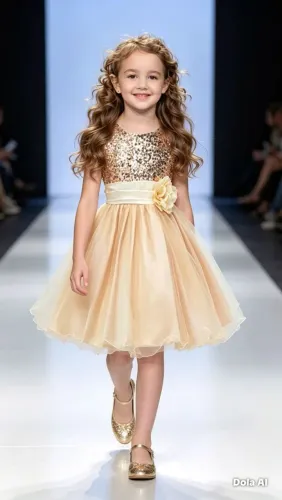 Lindo Vestido Dourado 10 anos