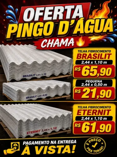 Telha pedido mínimo 30 unidades: RECIFE, OLINDA, JABOATÃO E PAULISTA