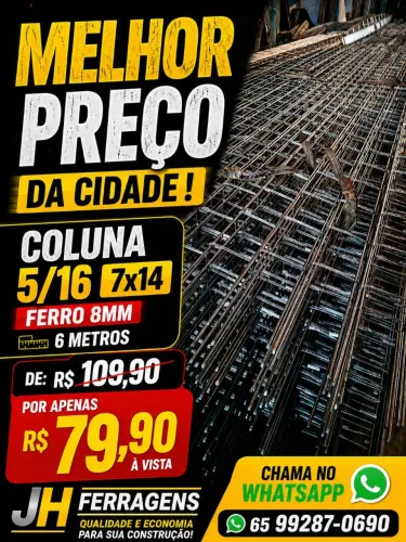 Coluna 5/16 pronta 7x14 6 metros 
