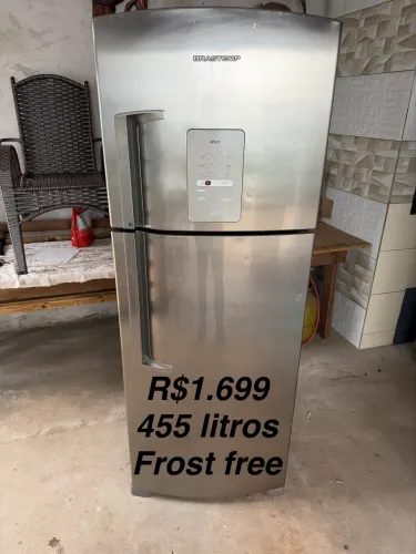 Geladeira duplex de inox 455 litros funcionando frost free