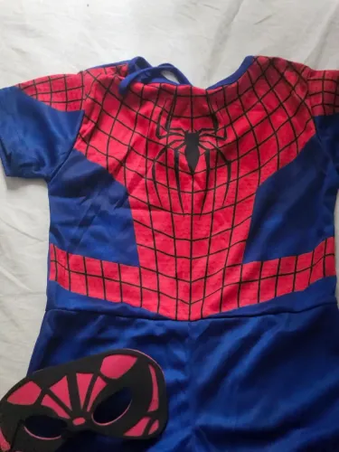 Fantasia Infantil Homem Aranha com máscara eva