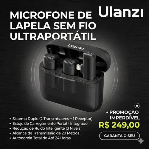 Microfone De Lapela Ulanzi J12 Premium (Original e Lacrado)