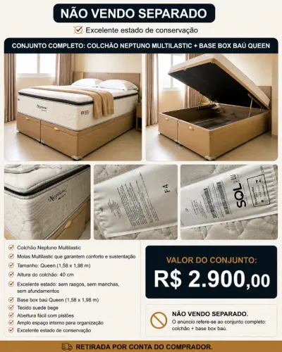 Cama Queen + baú