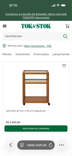 Carrinho de bebidas 60x40
