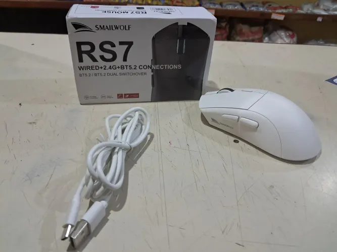 Mouse gamer sem fio RS7 da smailwolf