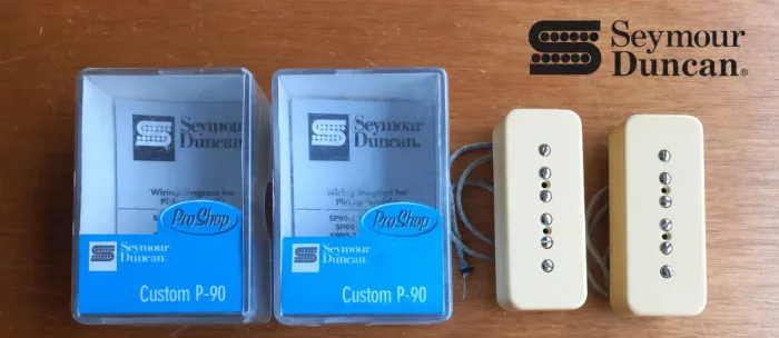 Set 2x Seymour Duncan Custom P90 ProShop (BRAÇO/PONTE) creme