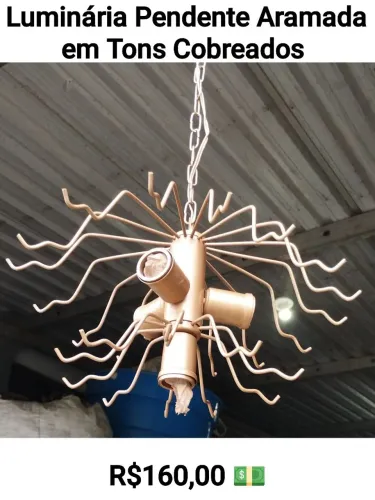Luminária Pendente Aramada em Tons Cobreados