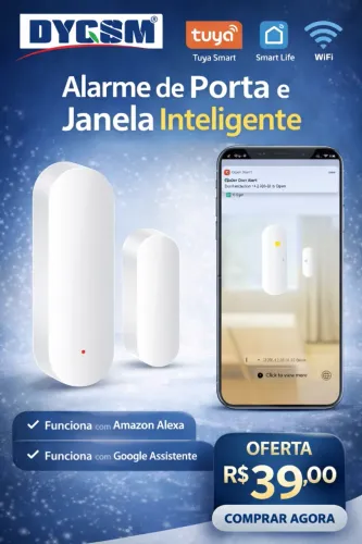 Alarme de Porta e Janela Inteligente Wi-Fi R$ 39,00