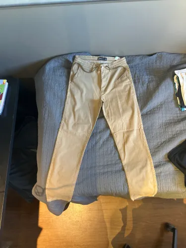 Calça Sarja Masculina Bege Hering tam 36