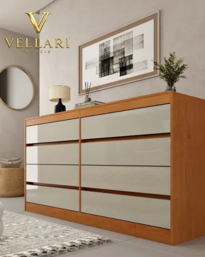 Cômoda 8 Gavetas Espanha 100% MDF - (NOVO) - VELLARI MÓVEIS