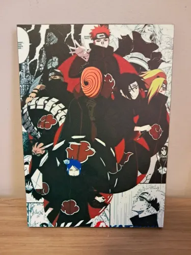 Quadro Naruto Akatsuki 20x28cm - Arte com Personagens em MDF - Decoração Geek