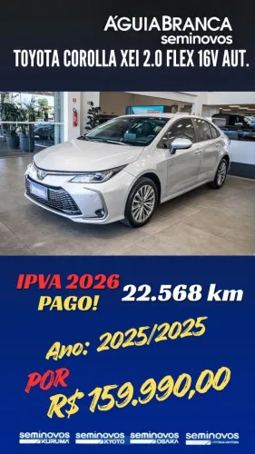 Toyota Corolla XEI 2.0 Flex 16V Aut. 2025