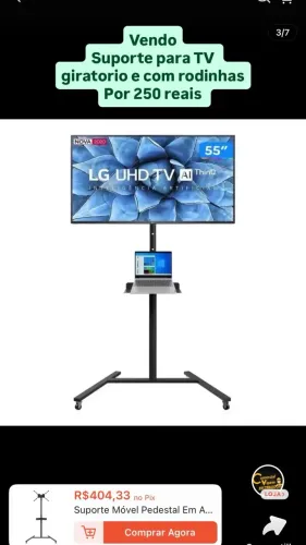 Suporte para tv giratório e móvel