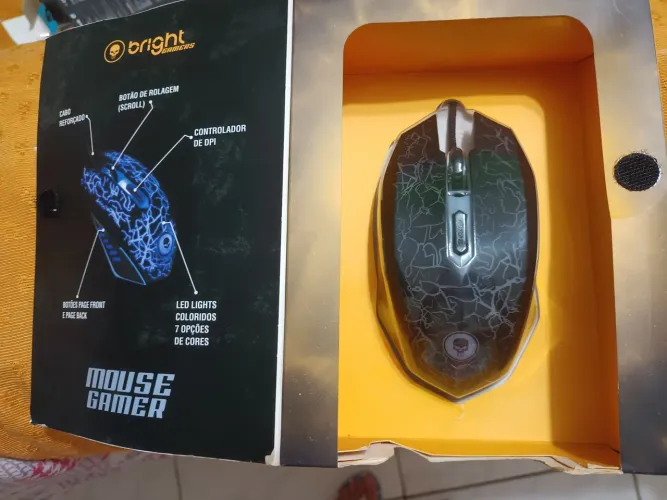 Mouse gamer, USB, marca bright, até 2400 DPI...100,00
