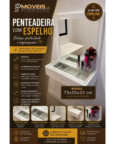 Penteadeira suspensa c/ espelho