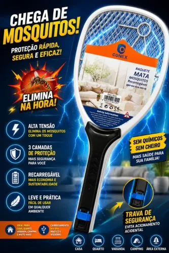 ? RAQUETE MATA MOSQUITO RECARREGÁVEL ?
