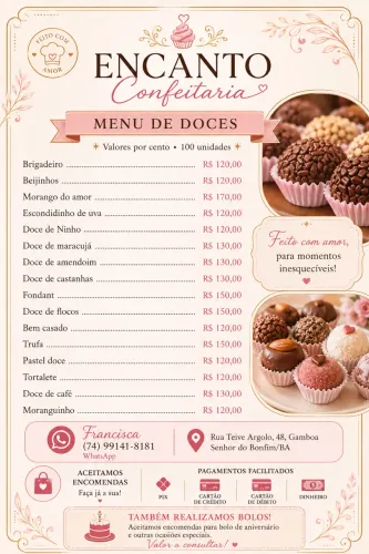 Encanto Confeitaria | Doces, Salgados e Bolos em Senhor do Bonfim