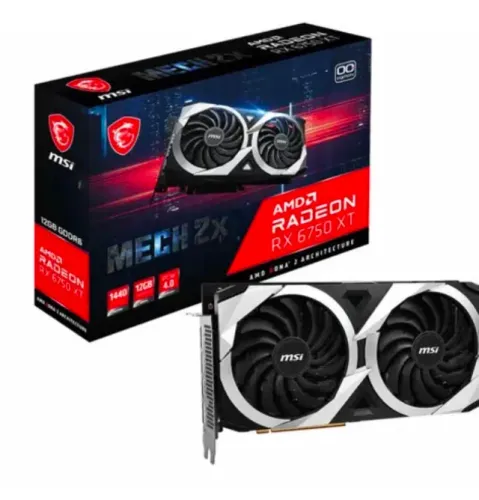 Placa de Video MSI Radeon RX 6750 XT Mech 2X, 12GB, GDDR6, 192-bit
