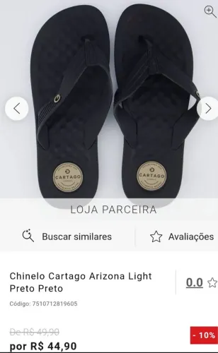Sandália Cartago Arizona 40 41 42 e 43/44