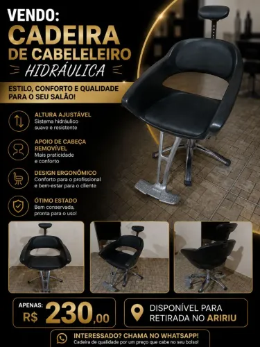 Cadeira de cabeleleiro hidráulica